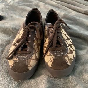 Brown coach sneakers work 3 times mint condition